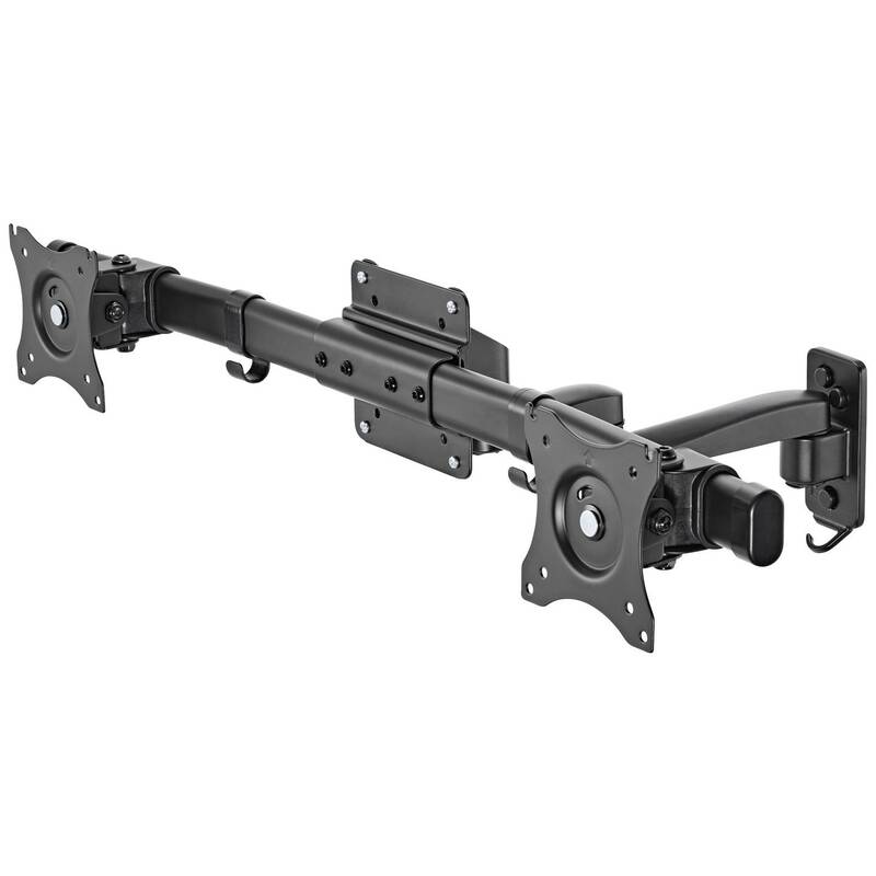SPEAKA Monitor Wandhalterung SPTVM512 Doppelhalterung PROFESSIONAL schwarz Stahl - 4064161214832
