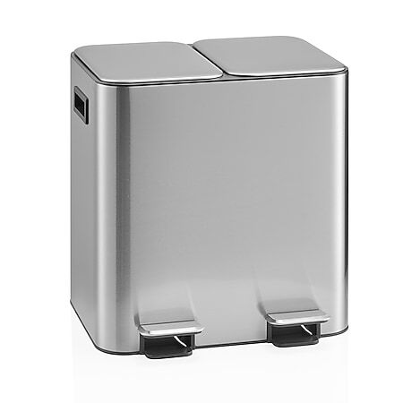 hjh OFFICE Mülleimer Clean 10 Eisen pulverbeschichtet Abfallbehälter grau 10L - 4064323130604