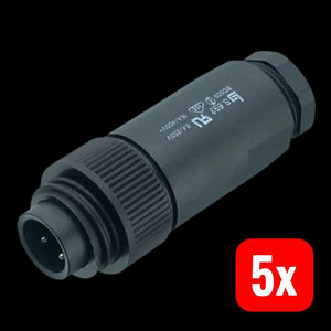 5x B-Ware Binder Kabelstecker Stecker gerade 99 4221 14 04 4 + PE IP67 Schraubklemme 1 St.