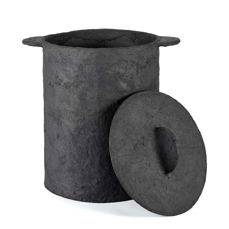 Serax Wäschekorb Korb Wäschebehälter Leinensack Deckel schwarz SIEHE TEXT/FOTO - 5400959006712