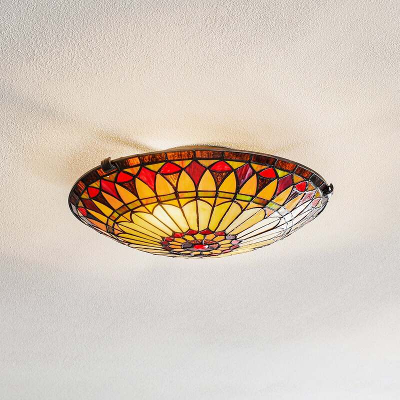 Elstead Deckenleuchte Tiffany-Design West End Lampe Leuchte bronze Ø42cm bunt - 5024005270119