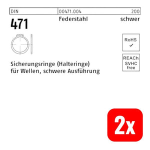 2x B-Ware Sicherungsring DIN 471 40x2,5mm Federstahl schwere Ausführung 50 Stück
