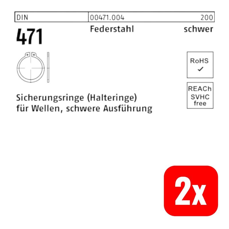 Sicherungsring DIN 471 40x2,5mm Federstahl schwere Ausführung 50 Stück - 4043952085998