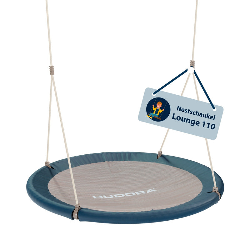 HUDORA Nestschaukel Lounge 110 cm blau für Kinder ab 3 Jahren Indoor Outdoor - 4005998722114
