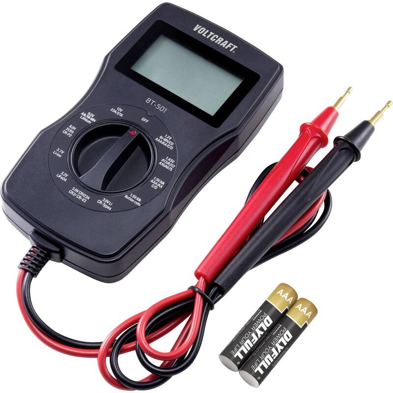 Voltcraft Batterietester BT-501 Batterie Messgerät für 1,2V bis 12V Akkus 76mm - 4053199930128
