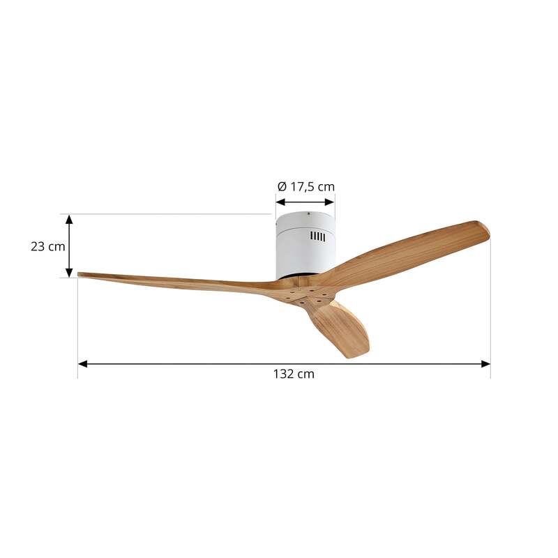 Lucande Deckenventilator Vindur weiß Holz DC leise für Räume bis 15 m² - 4251911779837