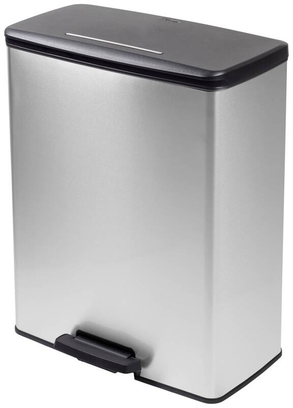 Curver Deco bin slim 254610 Mülleimer 65 l 480 x 615 x 280 mm Silber Eimer M720 - 3253924839967