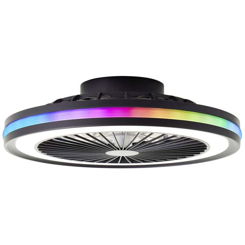 Brilliant LED Deckenleuchte Lampe Schwarz Rund Ventilator Fernbedienung Palmero - 4004353425189