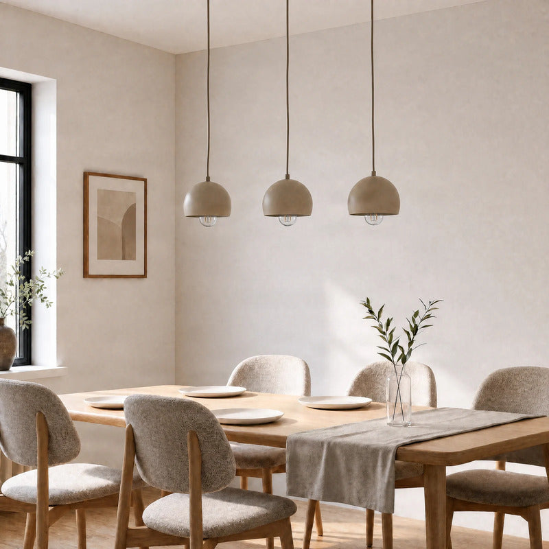 Hängelampe Sool LED Pendelleuchte dimmbar beige matt 3-flammig Metall E27 65cm - 5907565912159