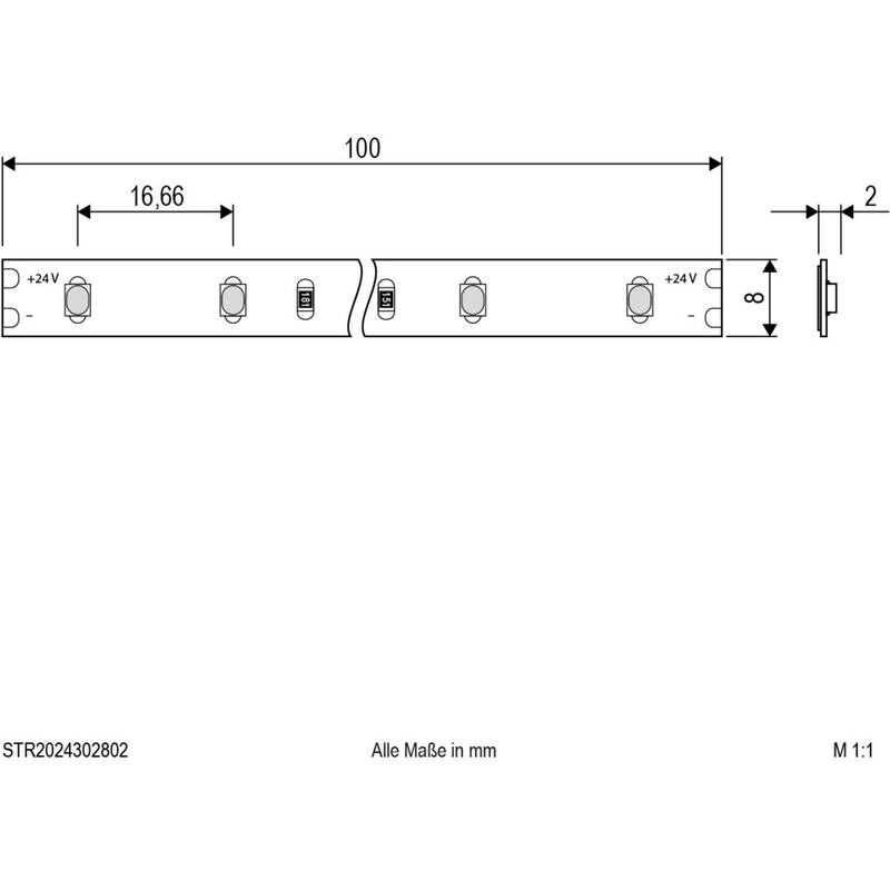 EVN LED-Strip STR2024 Leuchtstreifen warmweiß 5m 24W IP20 3000K selbstklebend - 4037293016100