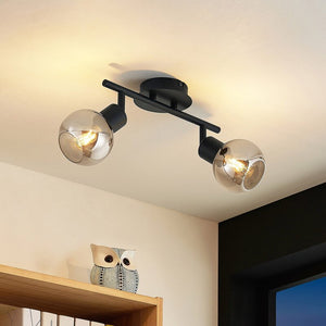 B-Ware Lindby Deckenstrahler Eridia LED dimmbar schwarz rauchgrau 2-flammig 940 Lumen