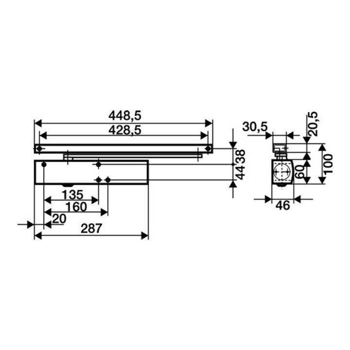 GEZE Türschließer TS 5000 Anschlagtür Größe 2-6 silber Eloxiertes Aluminium - 4106030273332