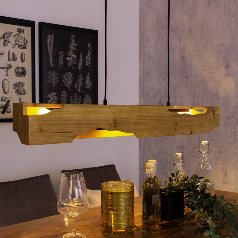 Eco-Light Hängeleuchte Venus Hängelampe Lampe braun Länge 100 cm 4-flammig Holz - 4250294322197