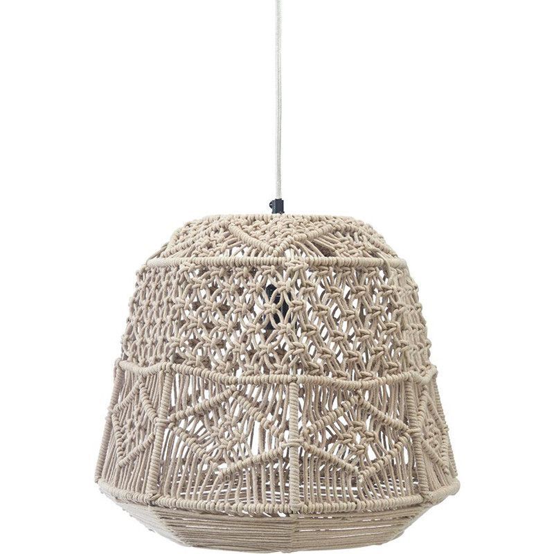 Makramee-Hängeleuchte Jippie 40 cm, Beige – PR Home - 7330976124367