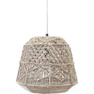 B-Ware Makramee-Hängeleuchte Jippie 40 cm, Beige – PR Home