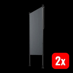 2x B-Ware Senkrechtmarkise Barbados grau UV-beständig Sichtschutz ohne Bohren 100x310cm