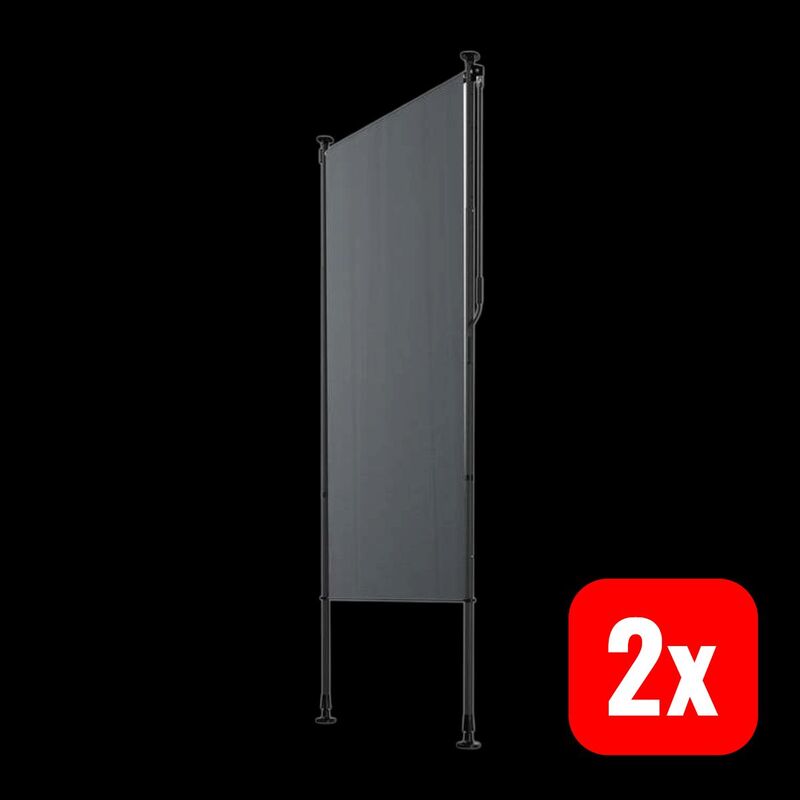 Senkrechtmarkise Barbados grau UV-beständig Sichtschutz ohne Bohren 100x310cm - 4262437183787