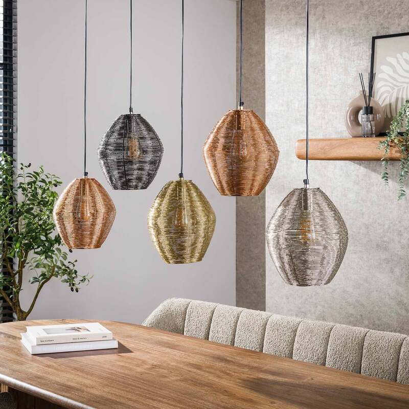 Hängeleuchte Spoelamp 5-flammig LED Pendelleuchte dimmbar bunt metallic 118x23cm - 8713244072727