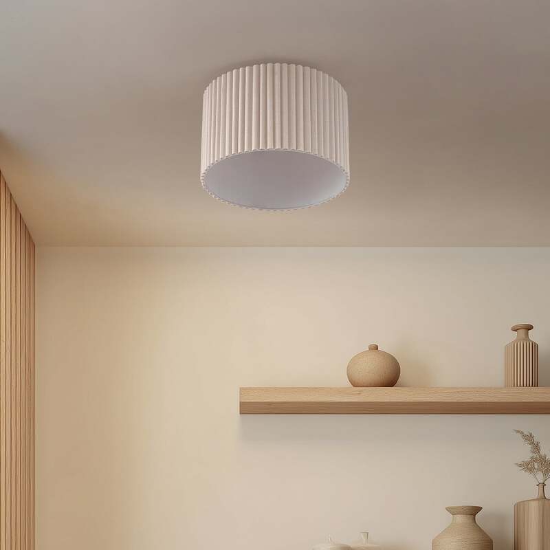 Lindby Deckenleuchte Libbie Ø 45 cm creme Textil dimmbar E27 15 W LED - 4255830903663