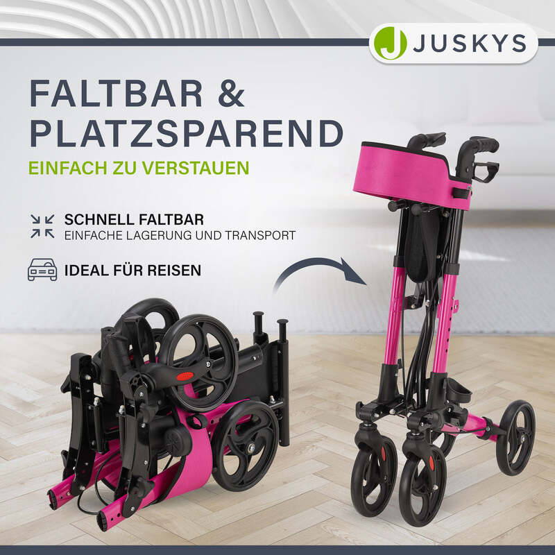 Aluminium Rollator Vital klappbar Gehhilfe leicht 130kg Höhenverstellbar Lila - 4260565522720