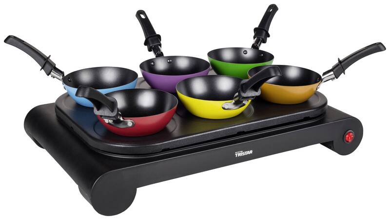 Tristar BP-2827 Wok-Set 1000 W für 6 Personen mit Backplatte und Pfännchen - 8713016028273