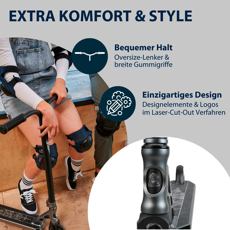 HUDORA Stunt Scooter 360 Pro anthrazit Aluminium 100 kg max. Nutzergewicht - 4005998857526