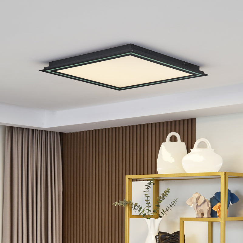 Lucande Deckenlampe Deckenleuchte LED Leicy schwarz RGB CCT Fernbedienung 64 cm - 4251911766233
