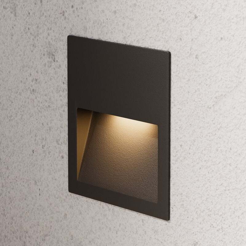 Lucande Wandleuchte Wandlampe LED Einbauleuchte dunkelgrau Aluminium Glas IP54 - 4251096526073