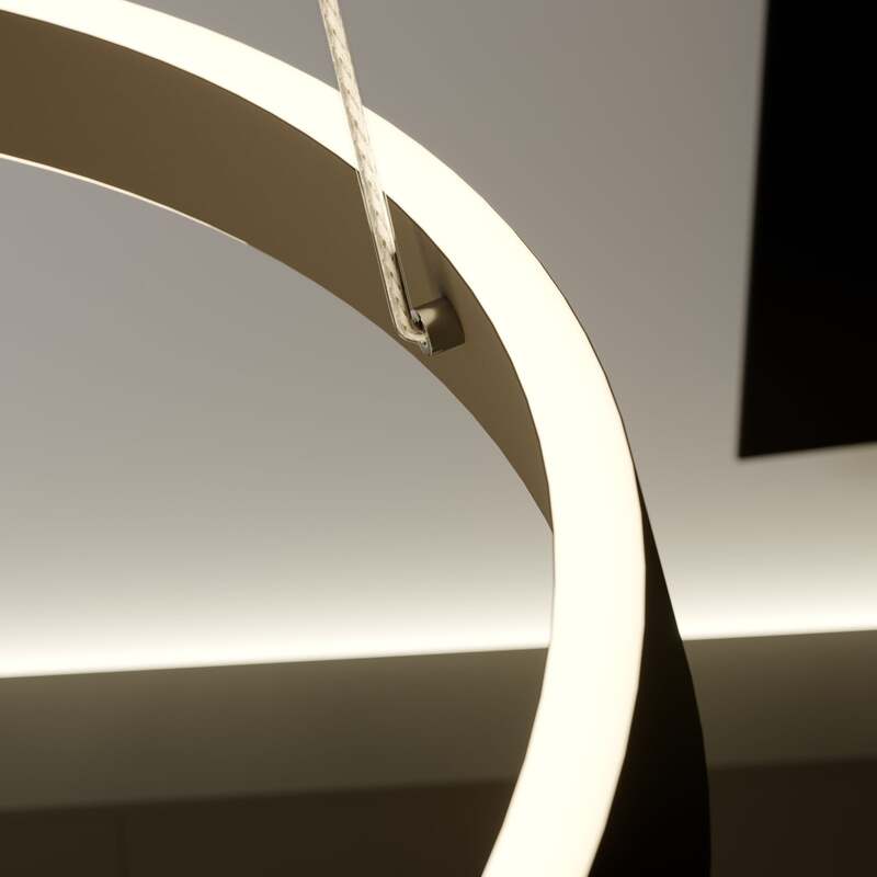 Lindby Pendelleuchte Hängelampe LED schwarz Aluminium Metall Kunststoff Olada - 4251096575705