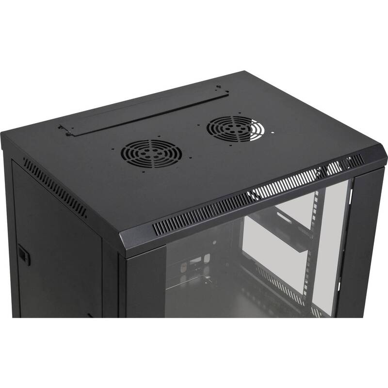 Intellinet 19 Zoll Netzwerkschrank Rack 12 HE Sicherheitsglas Schwarz 600x635mm - 0766623711906
