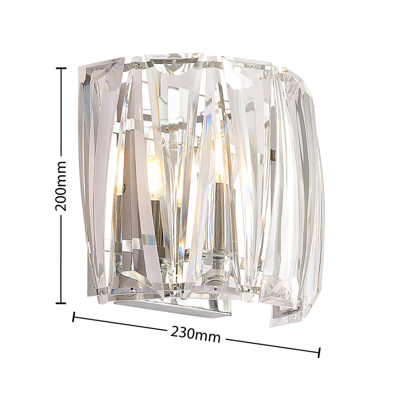 Lindby Wandleuchte Wandlampe Sofia LED Leuchte dimmbar chrom transparent 23cm - 4251911708103