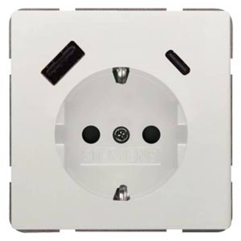 Siemens USB-Steckdose 5UB18701TW01 Unterputz 16A 250V IP20 Kunststoff 2 Kontakte - 4047624401338