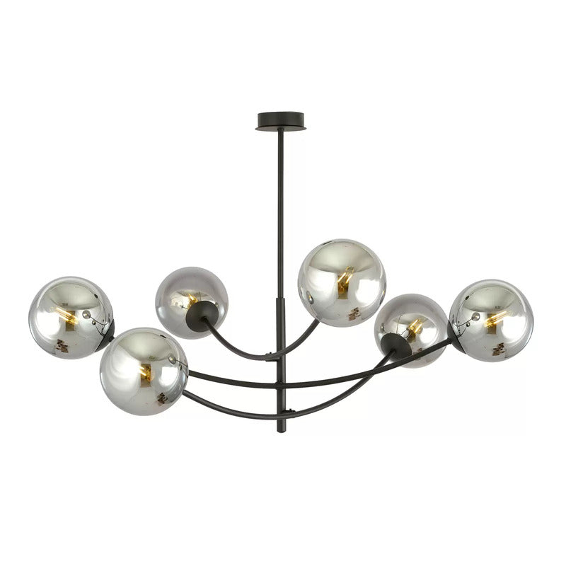EMIBIG LIGHTING Deckenlampe Hunter Deckenleuchte Lampe schwarz/grafit 6-flammig - 3071493