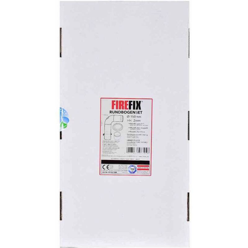 Firefix R150 SET 90° Winkelrohrset schwarz für Kamine Öfen Holzvergaser - 4017537460050