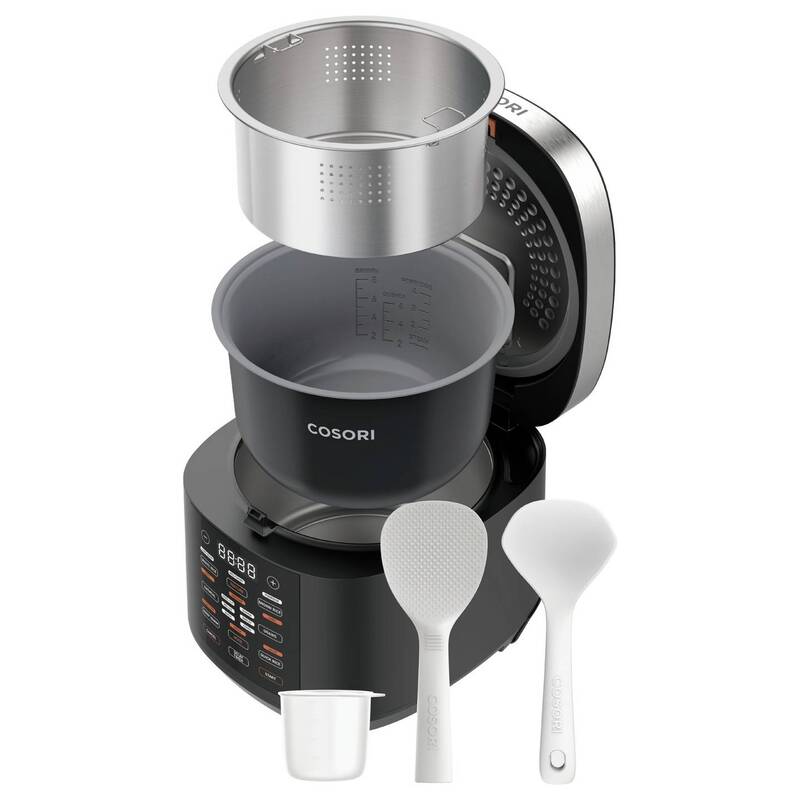 COSORI Multi-Cooker Reiskocher Chef Edition 5l 970W Schwarz Silber einfach zu - 0810123671175