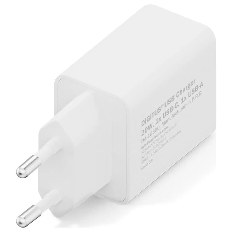 Digitus USB Ladegerät DA-10300 20W 1x USB-A 1x USB-C Ladegerät weiß kompakt - 4016032505808