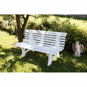 B-Ware Blome Gartenbank Kunststoff Weiß 3er-Bank Helgoland wetterfest für Innen 150 cm