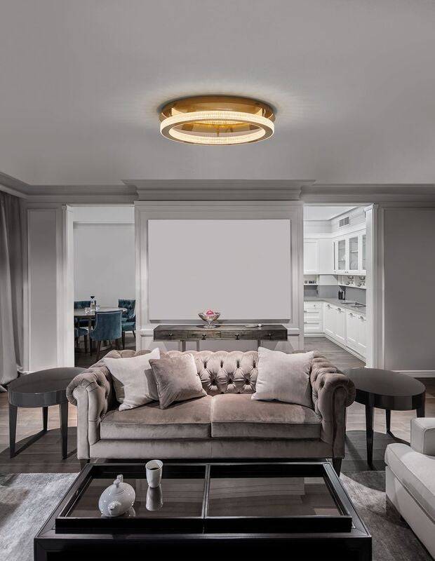 Nova Luce Deckenleuchte Deckenlampe LED FIORE Gold Warmweiß dimmbar Kristall - 5212017424167