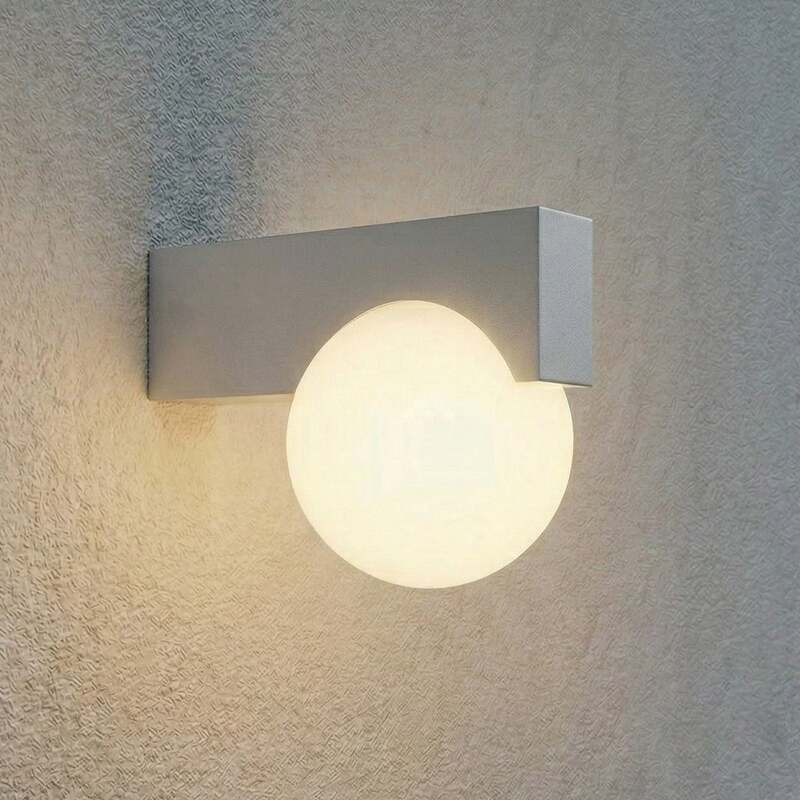Lucande Außenwandleuchte Vijon LED Gartenlampe CCT IP44 hellgrau 1140 Lumen - 4255830907661