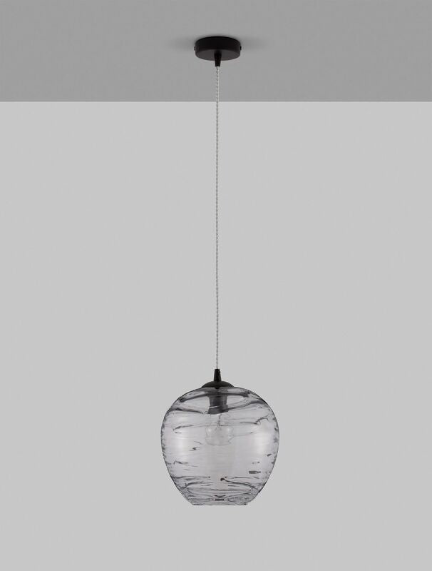 Nova Luce Pendelleuchte Hängeleuchte EVLEEN Schwarz Metall Glas E27 LED 120 cm - 5212017434432