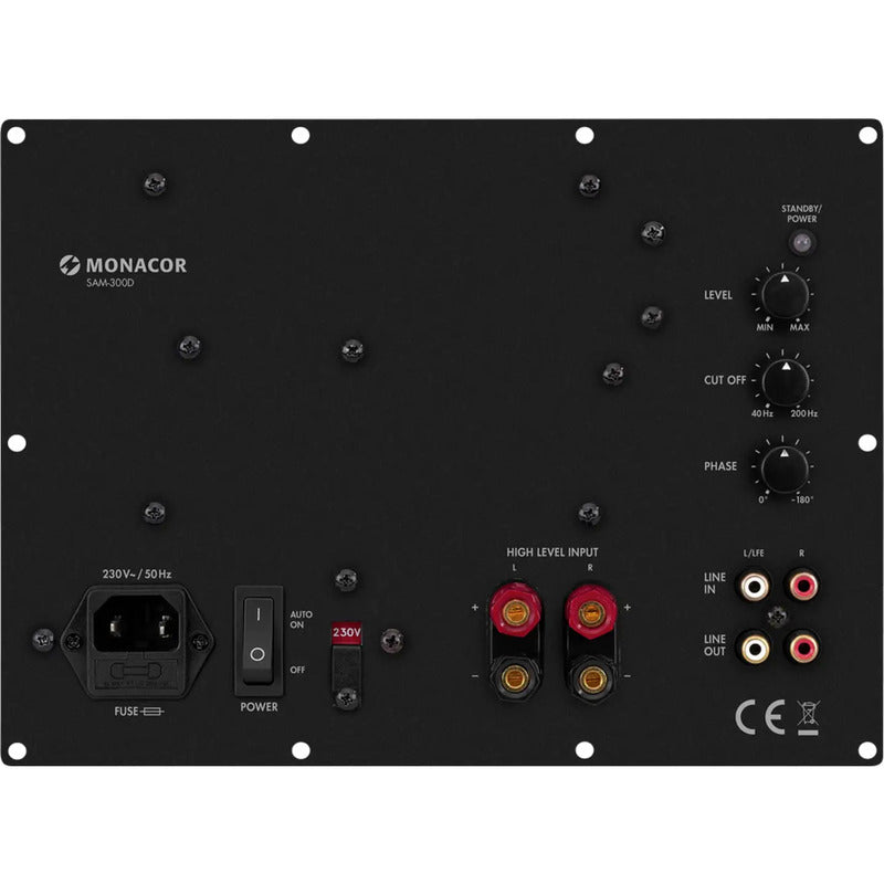 Monacor Einbauverstärkermodul SAM-300D 300W Audio Verstärker 4Ohm 188x255x90mm - 4007754228229