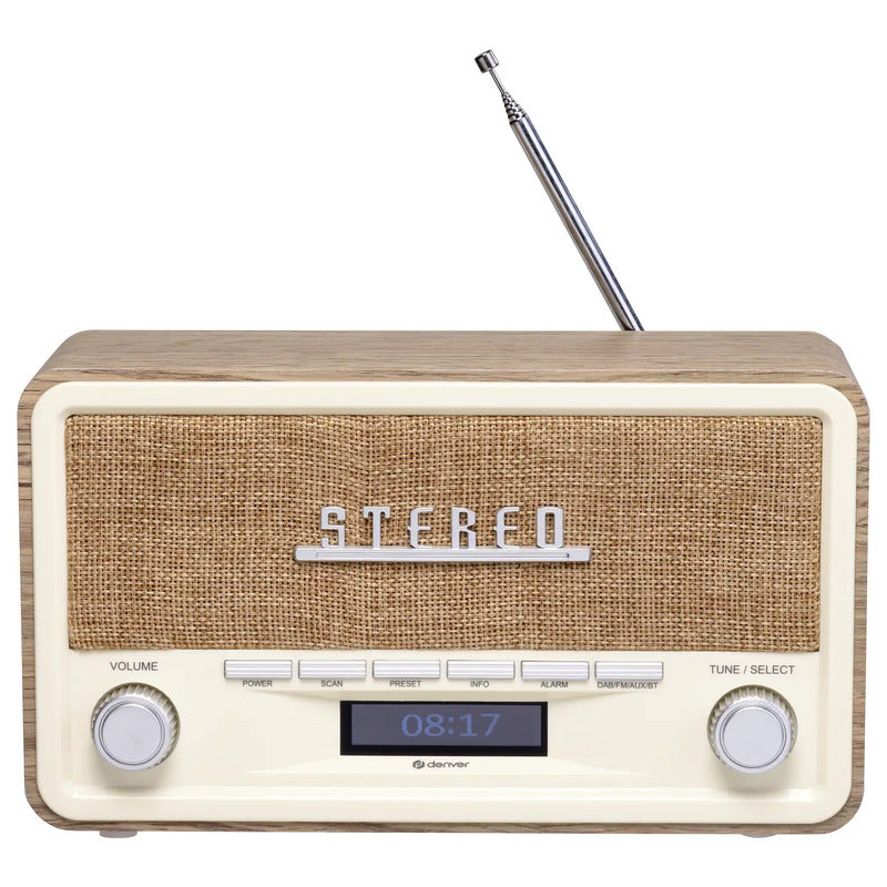 Denver DAB-18LW Tischradio DAB FM Holz hell netzbetrieben batteriebetrieben - 5706751072192