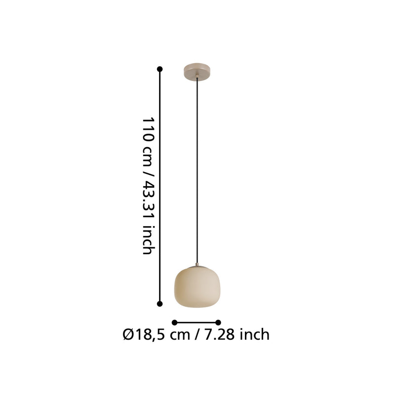 Eglo Hängeleuchte Pendelleuchte Cominio LED dimmbar taupe/sand 1-flammig 18,5cm - 9008606274581