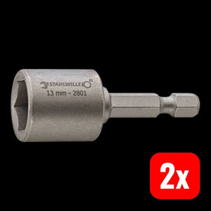 2x B-Ware Stahlwille Steckschlüsseleinsatz Sechskant 2801N/7 mit Dauermagnet 23g