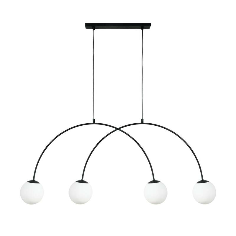 Hängeleuchte Nova Pendelleuchte 4-flammig LED dimmbar schwarz weiß 120x15cm - 5905563004685