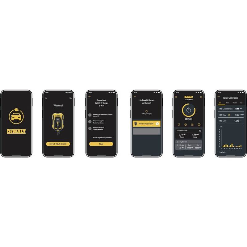 DeWalt Wallbox Typ 2 Mode 3 32A 22kW RFID App Elektrofahrzeug Ladegerät IP65 - 4064161478043