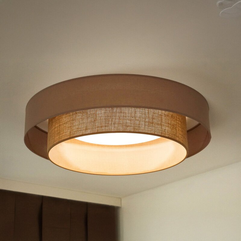Duolla Deckenleuchte Deckenlampe LED Textil braun Luneta Fernbedienung dimm649 - 5905317606363