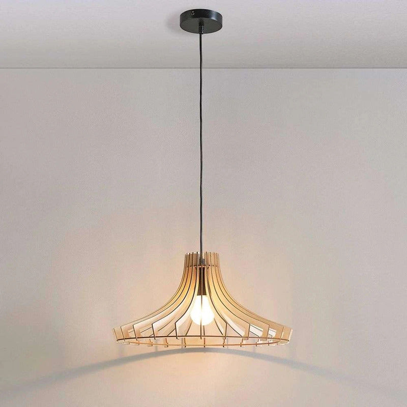 Lindby Holz-Pendelleuchte Pendellampe Lampe Leuchte Deckenlampe Bela Ø 47cm E27 - 4251096519808