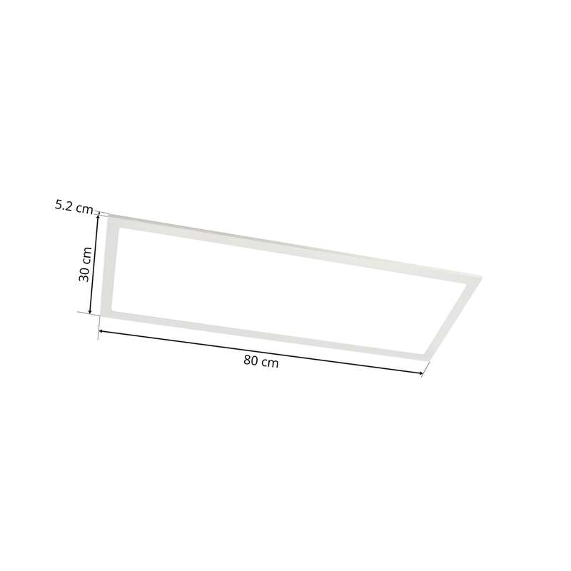 Lindby Deckenleuchte LED Livel dimmbar CCT 80x30cm Fernbedienung silber 2900lm - 4251096528411