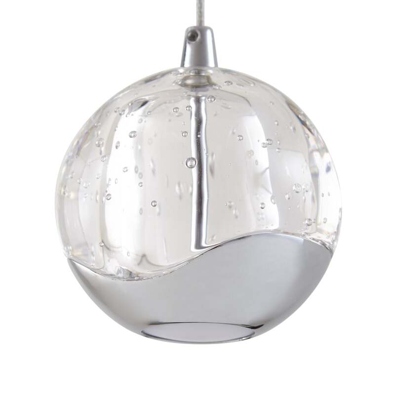 Lucande Pendelleuchte Hängeleuchte Hayley LED Lampe 3-flg chrom Ø25cm Glas - 4251096562446